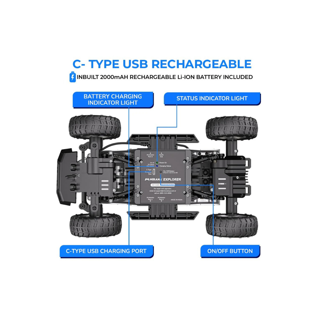 Mirana Explorer 4WD 4x4 Remote Car Yellow