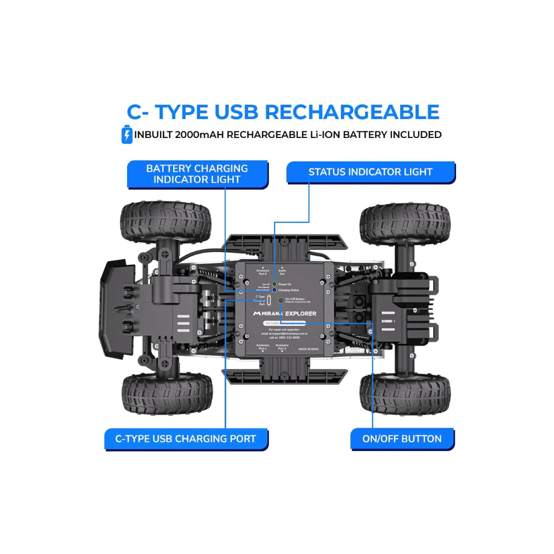 Mirana Explorer 4WD 4x4 Remote Car Yellow