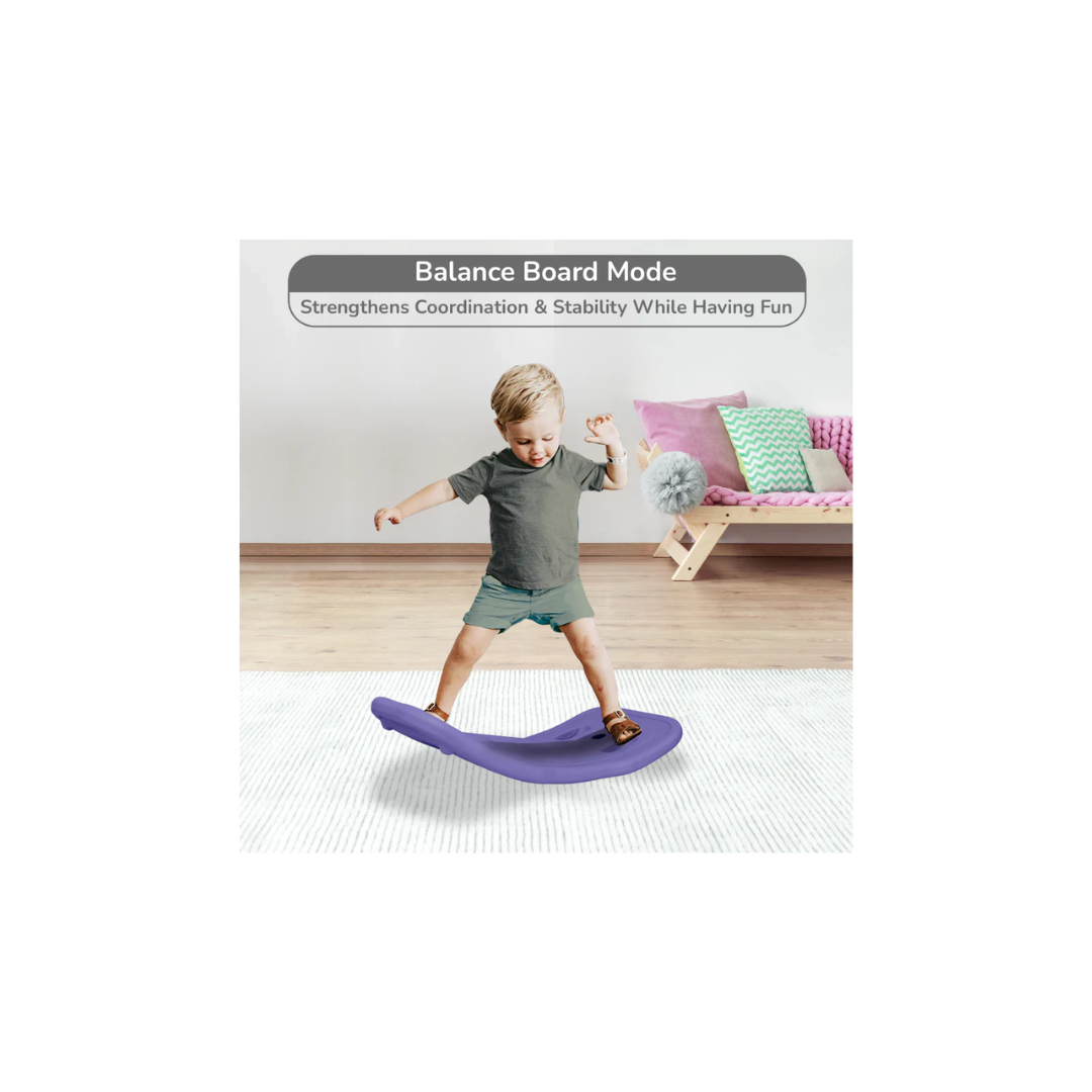 R For Rabbit Rock N Ride 3-in-1 Playtime Buddy, Safe, Fun & Skill-Boosting Green Purple