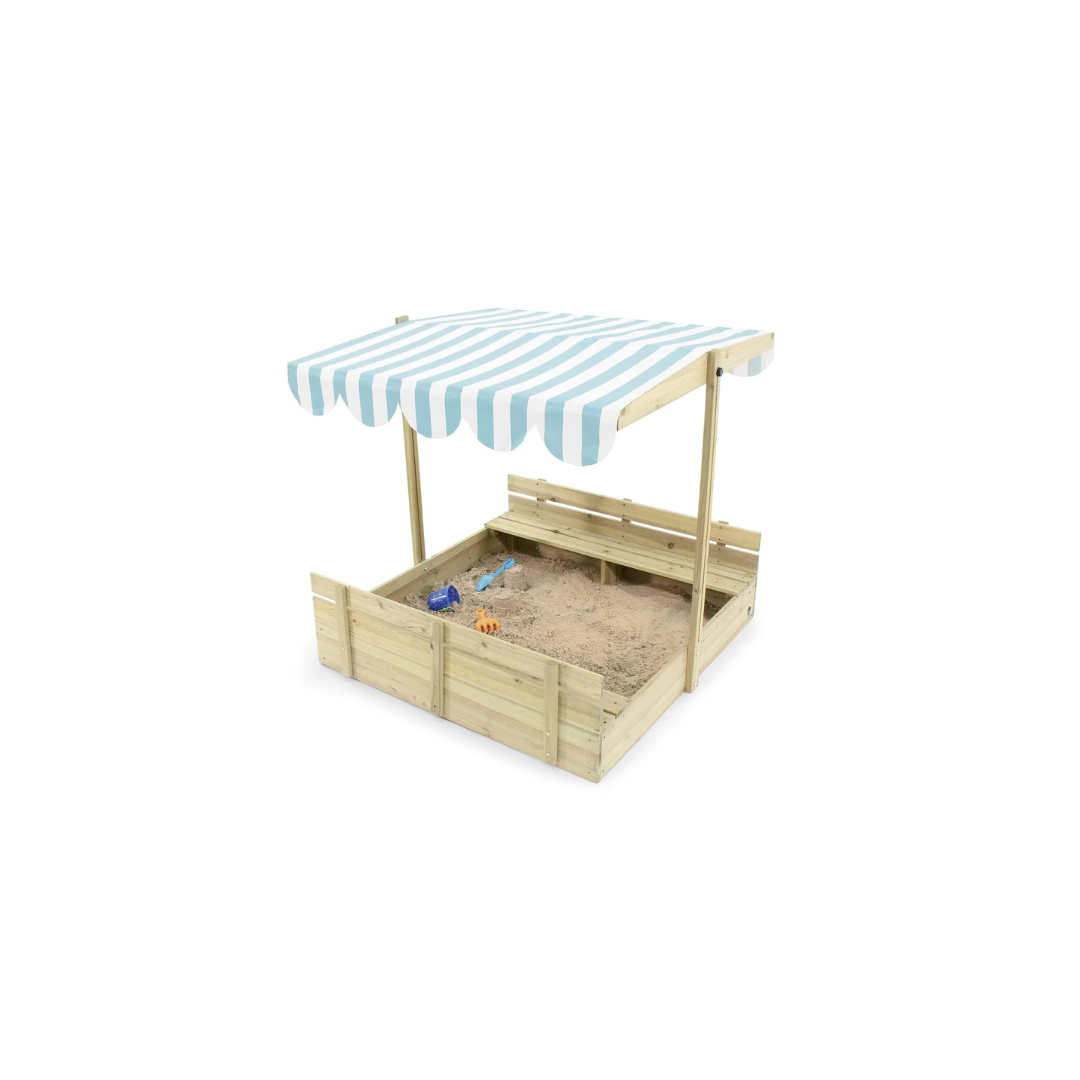Plum Toys Wooden Sandpit With Canopy - Natural