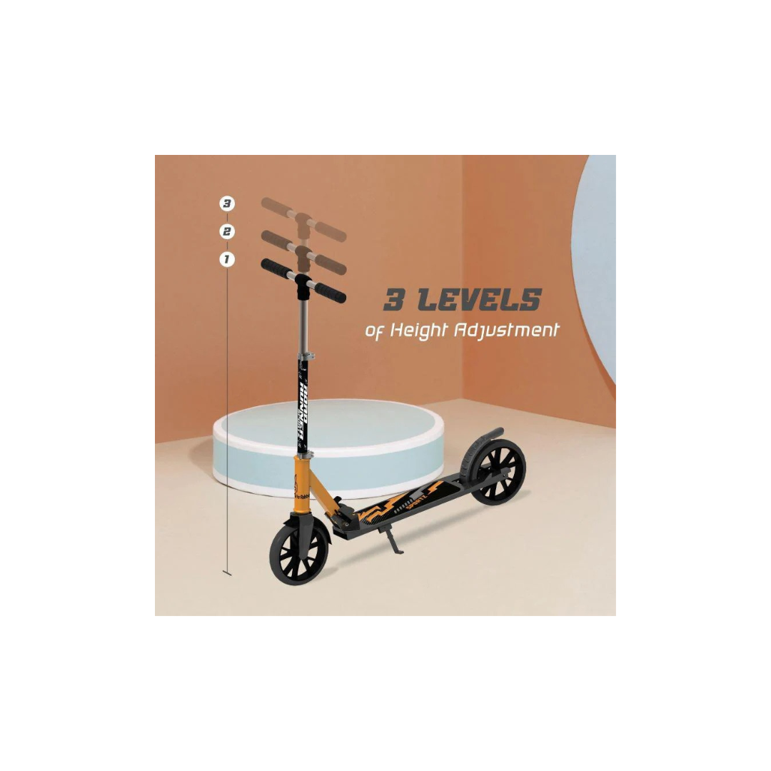 R For Rabbit Road Runner Sportz Scooter - 3 Level Height Adjustment, Easy Fold, Wide Base & Stand Orange