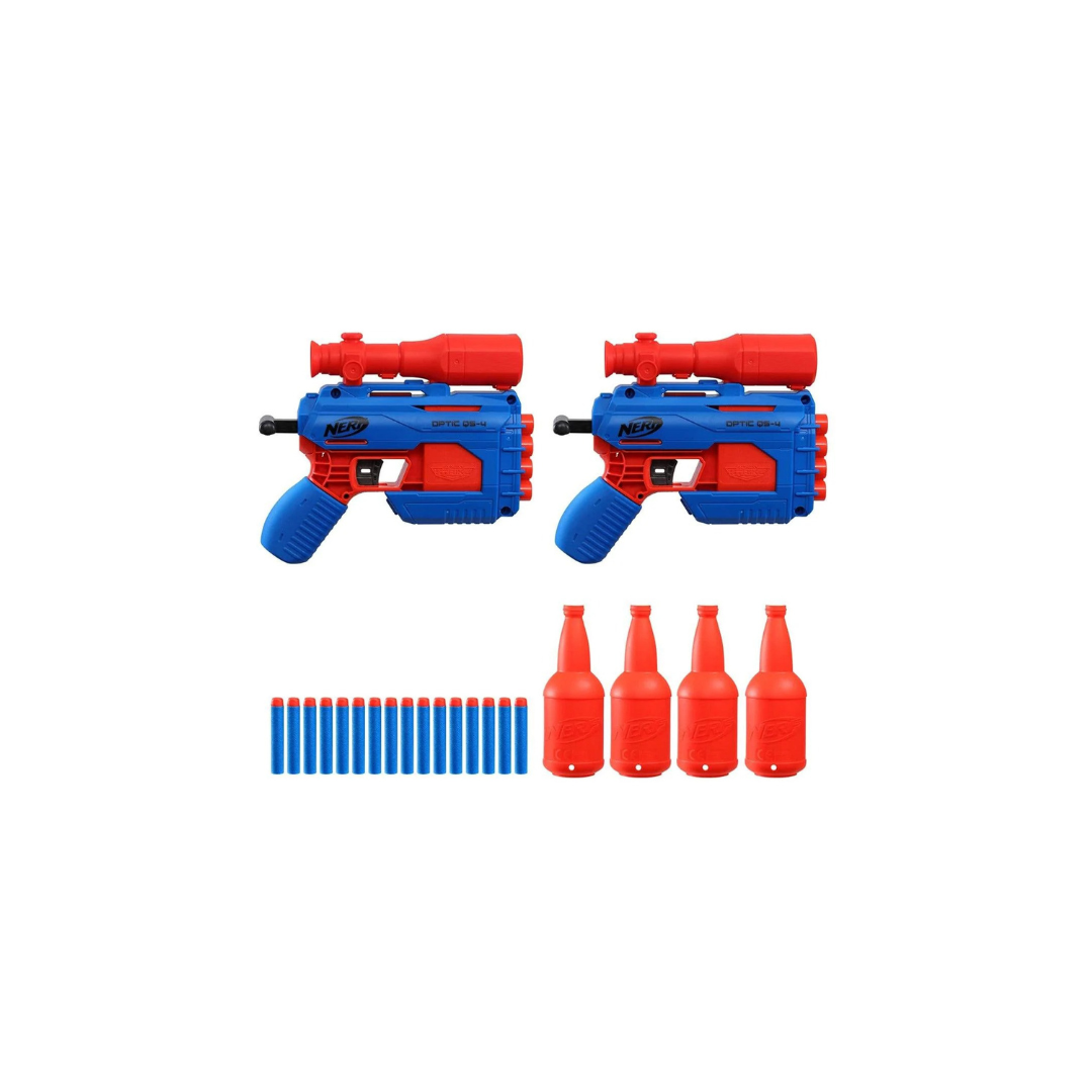 Hasbro Nerf Alpha Strike Optic QS-4 Duel Targeting Set ,22-Pieces ,Includes 2 Blasters, 4 Half-Targets, 16 Official Nerf Darts