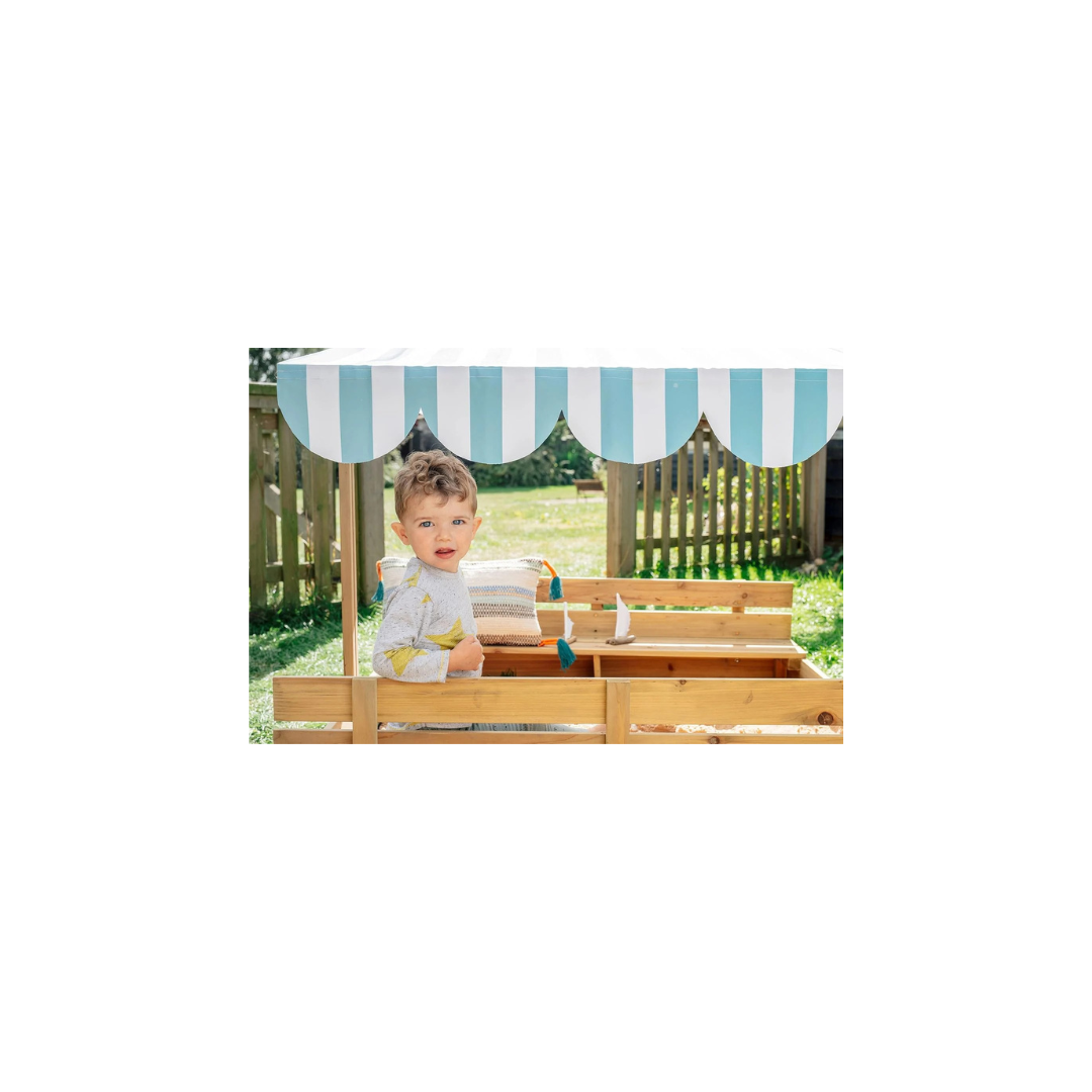 Plum Toys Wooden Sandpit With Canopy - Natural