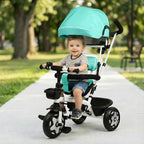 R For Rabbit Tiny Toes R40 Ace Baby Tricycle With 360° Reversible Seat & Canopy Lake Blue