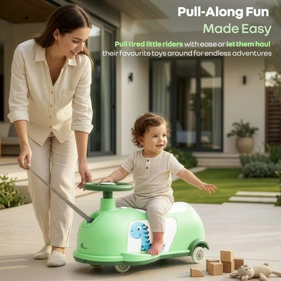 R For Rabbit Iya Iya Poppy 3 in 1 Kids Ride On Swing Car Green White