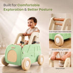 R For Rabbit Kiddie Kart 4 in 1 Kids Toy Storage Cart, Sit & Ride, Push Walker & Pull Along Green Beige