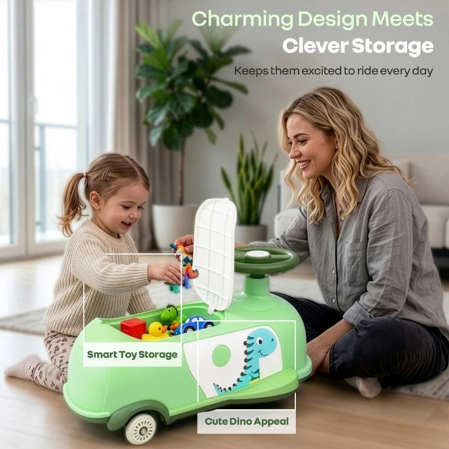 R For Rabbit Iya Iya Poppy 3 in 1 Kids Ride On Swing Car Green White
