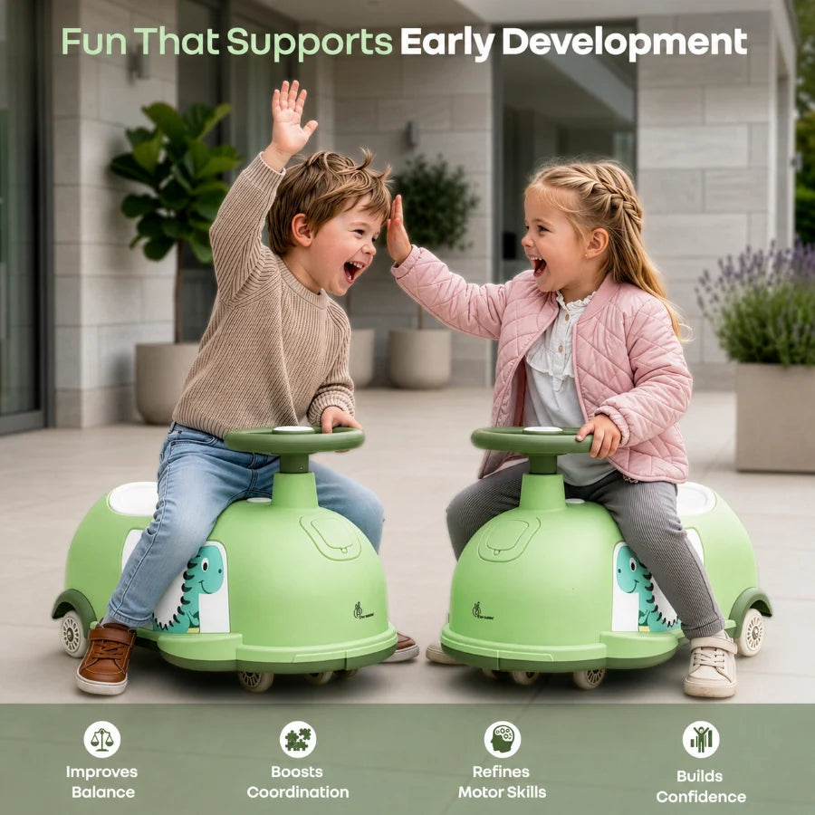R For Rabbit Iya Iya Poppy 3 in 1 Kids Ride On Swing Car Green White