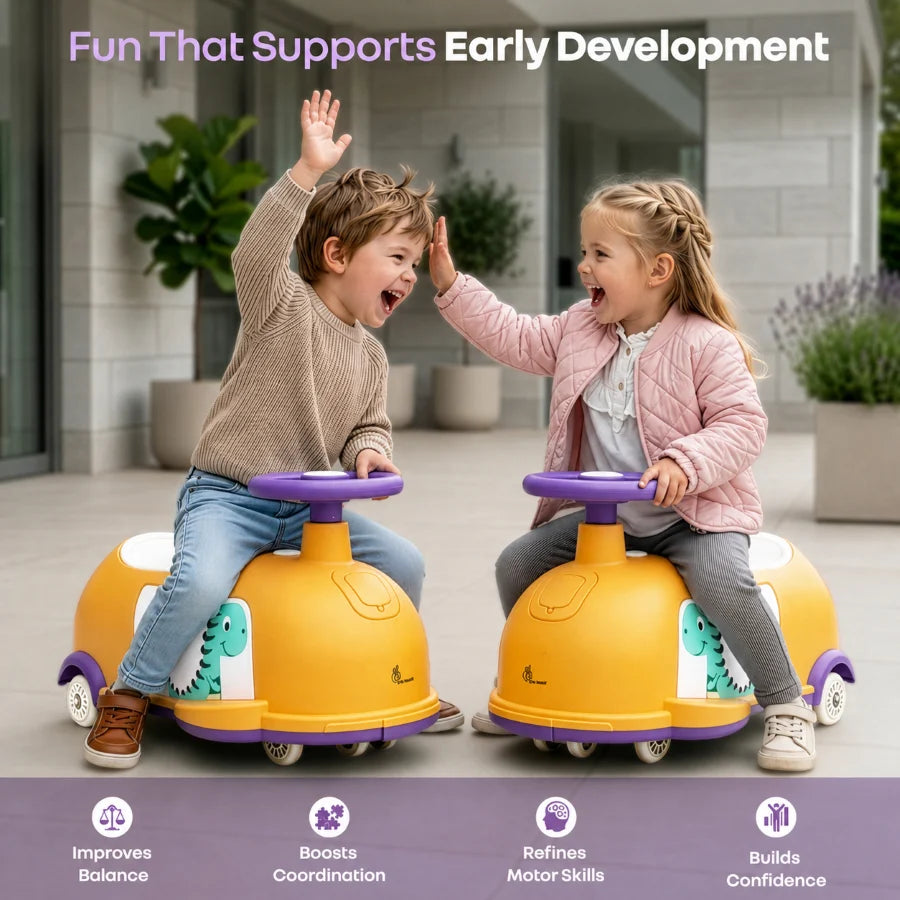 R For Rabbit Iya Iya Poppy 3 in 1 Kids Ride On Swing Car Orange Purple