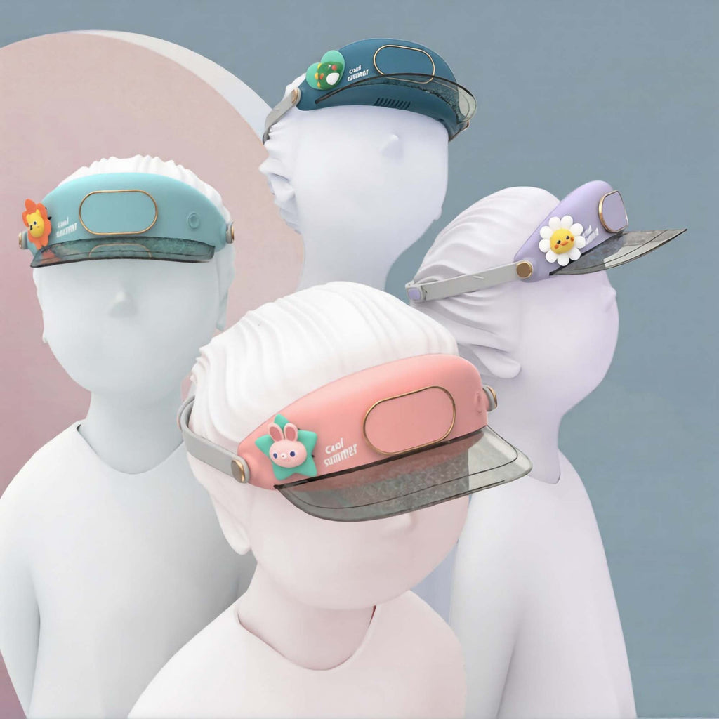 Rainbow Toys Cute Animal Fan Sun Hat (Bladeless Cooling Built-in Fan) Assorted Color