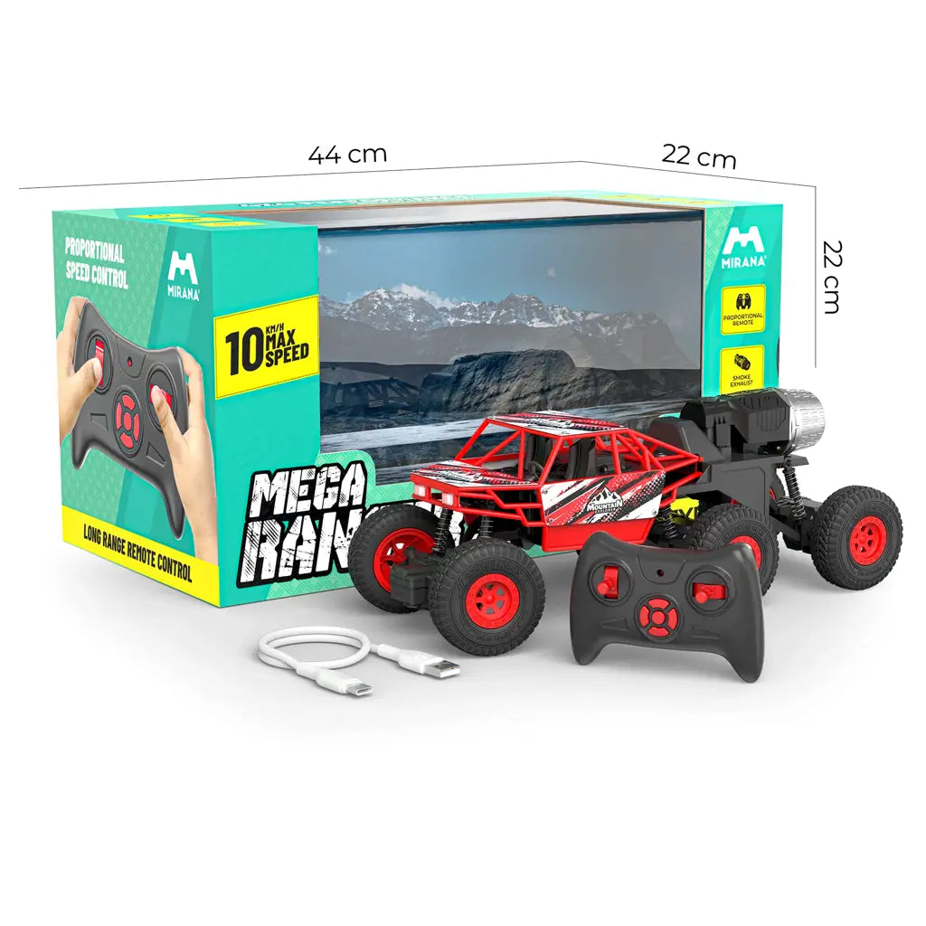 Mirana Mega Ranger All Terrain 4wd -Turbo Boost Speed Remote Car Red