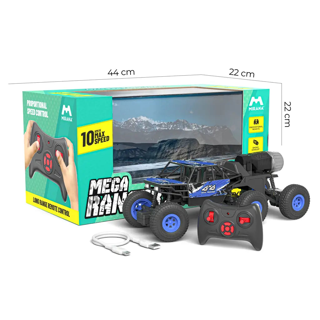 Mirana Mega Ranger All Terrain 4wd -Turbo Boost Speed Remote Car Blue