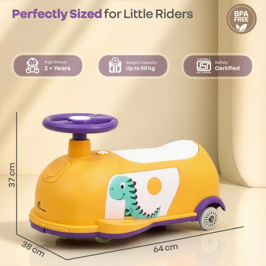 R For Rabbit Iya Iya Poppy 3 in 1 Kids Ride On Swing Car Orange Purple