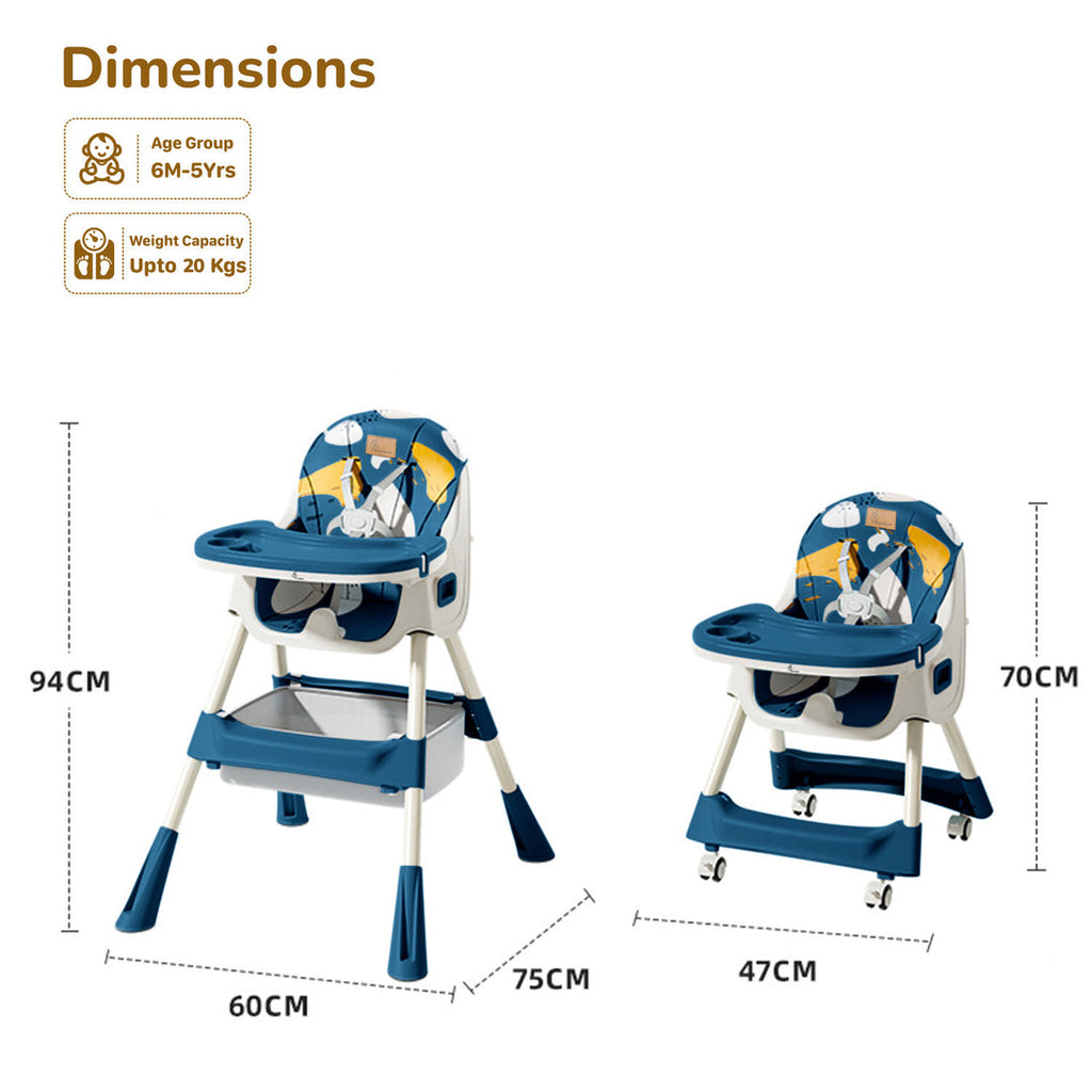 R For Rabbit Sugar Doodle Plus High Chair For Kids 3-in-1 Convertible Design