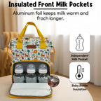 StarAndDaisy Spacious Nappy Nest Diaper Backpack with 15 Pockets, 3 Insulated Bottle Pockets & Waterproof Wet-Clothes Pocket – Giraffe Print
