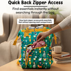 StarAndDaisy Nappy Nest Newborn Baby Diaper Backpack with 15 Pockets, 3 Insulated Bottle Pockets & Stroller Straps – Jungle Print