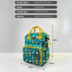 StarAndDaisy Nappy Nest Newborn Baby Diaper Backpack with 15 Pockets, 3 Insulated Bottle Pockets & Stroller Straps – Jungle Print