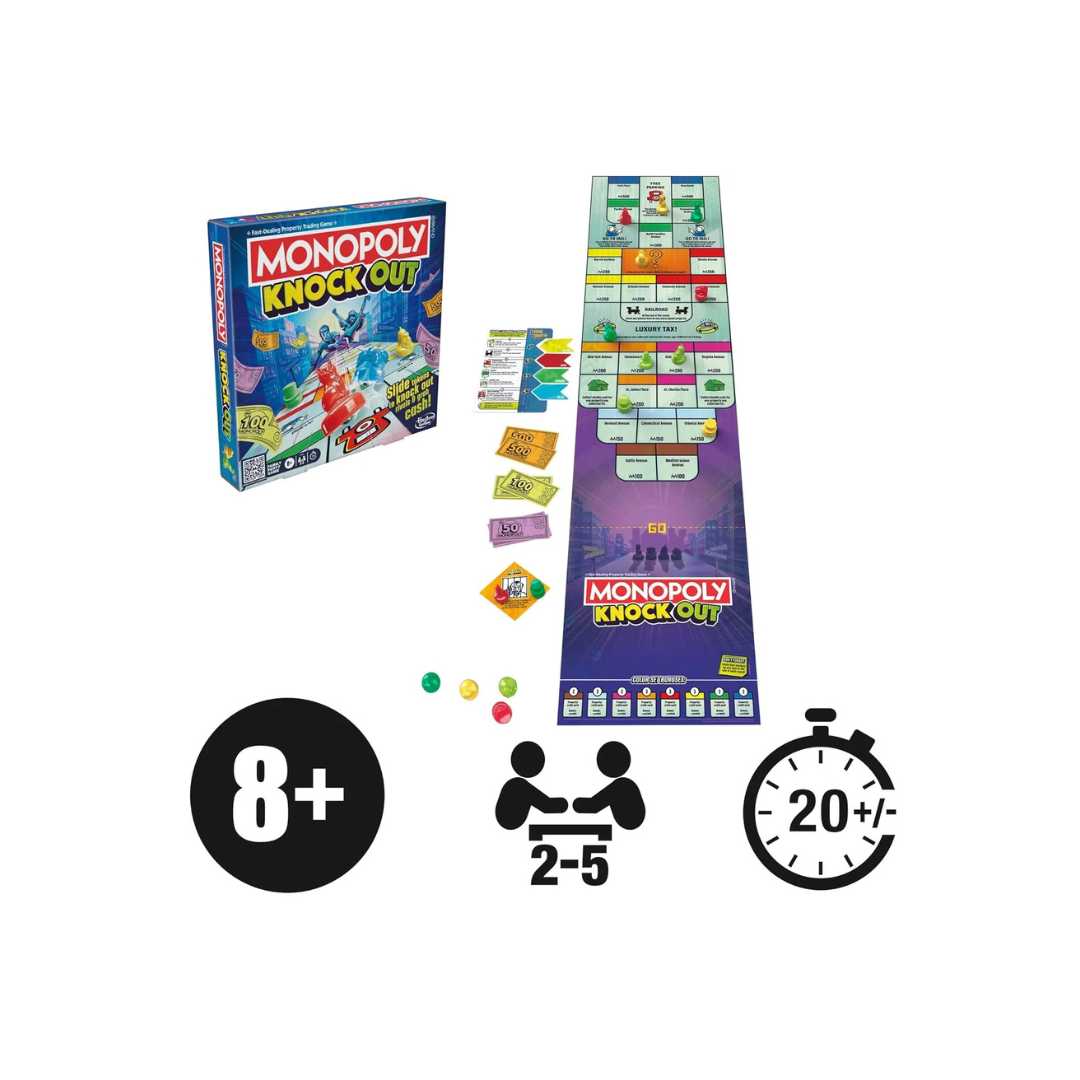 Hasbro Monopoly Knockout Family Party Game for Kids