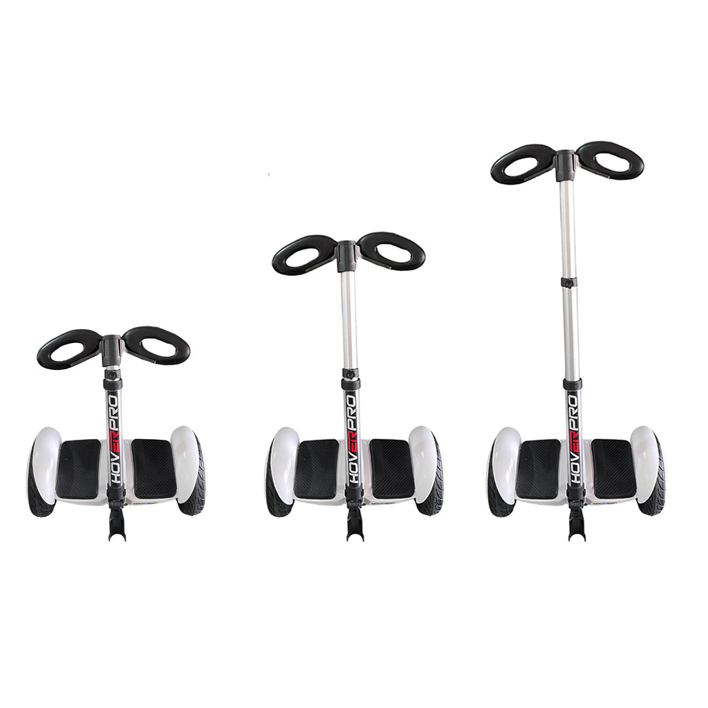 Hoverpro Self-Balancing Scooter with Adjustable Handle Bar – White Hybrid Duo Miniseg White with Handle Hoverboard