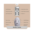 R for Rabbit Lullabies Plus Baby Cradle Auto Swing With Remote Control Grey