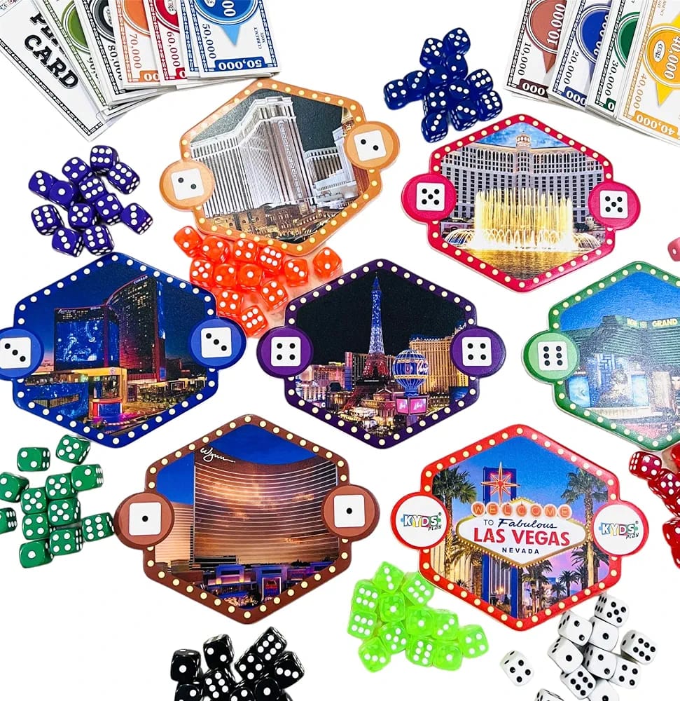 Vegas Dice Strategy Board Game for Groups & Families (4-10 Players, Ages 14+)