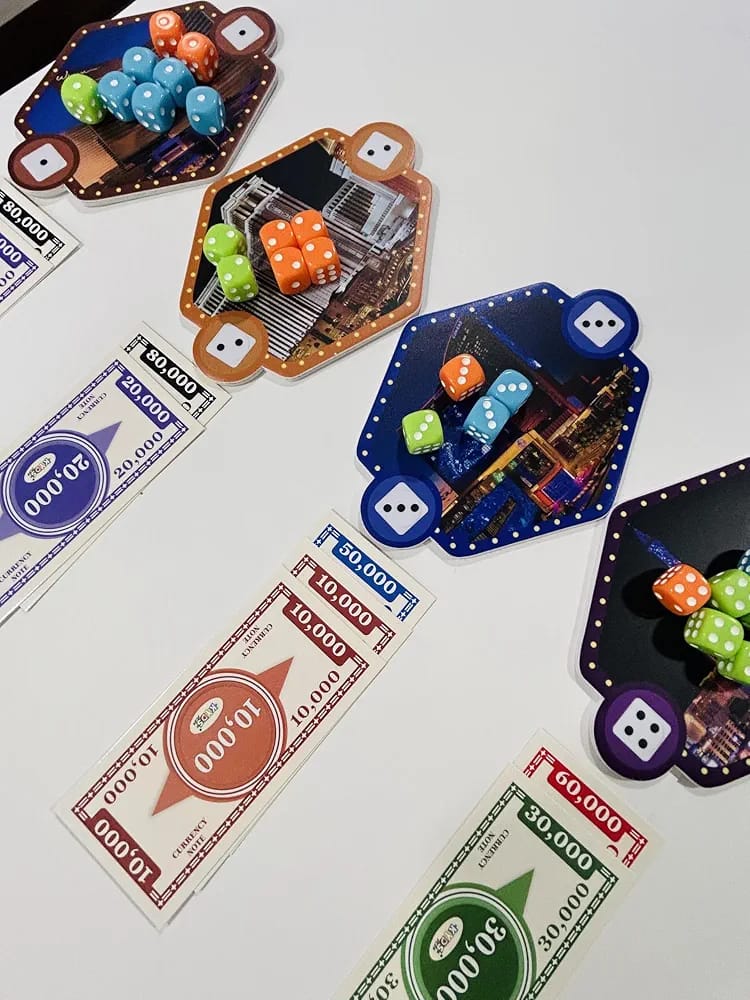 Vegas Dice Strategy Board Game for Groups & Families (4-10 Players, Ages 14+)