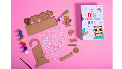 iLearnNGrow Teeny Tiny Superhero DIY Name Plate Kit & Door Knob Kit – Room Decor Craft for Kids