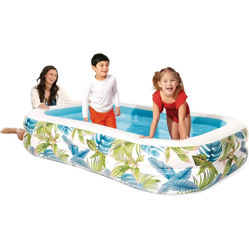 Intex 57177 Tropical Swim Center Inflatable Family Pool: 159 Gallon Capacity – 90" x 60" x 19"