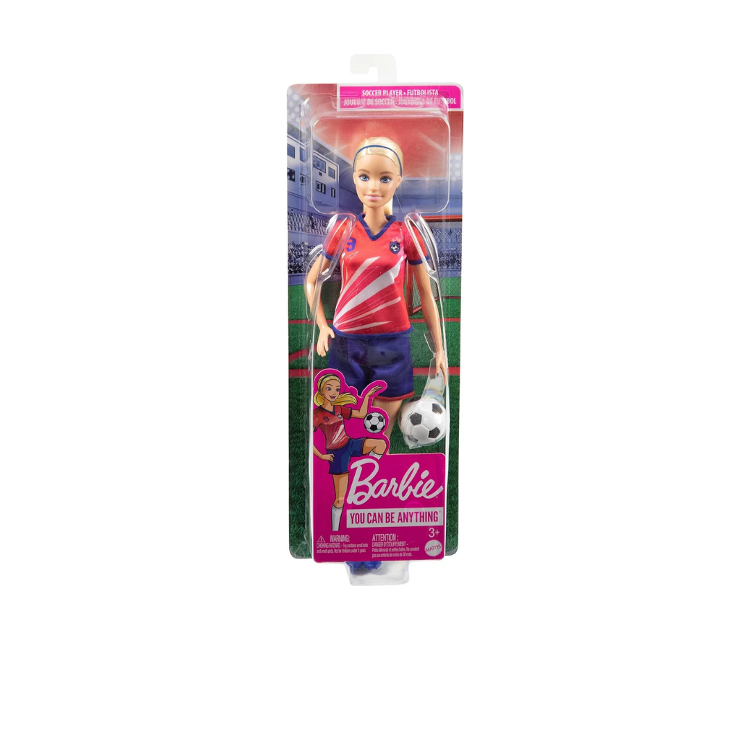 Mattel Barbie Soccer Doll, Blonde, #9 Uniform, Soccer Ball, Cleats,