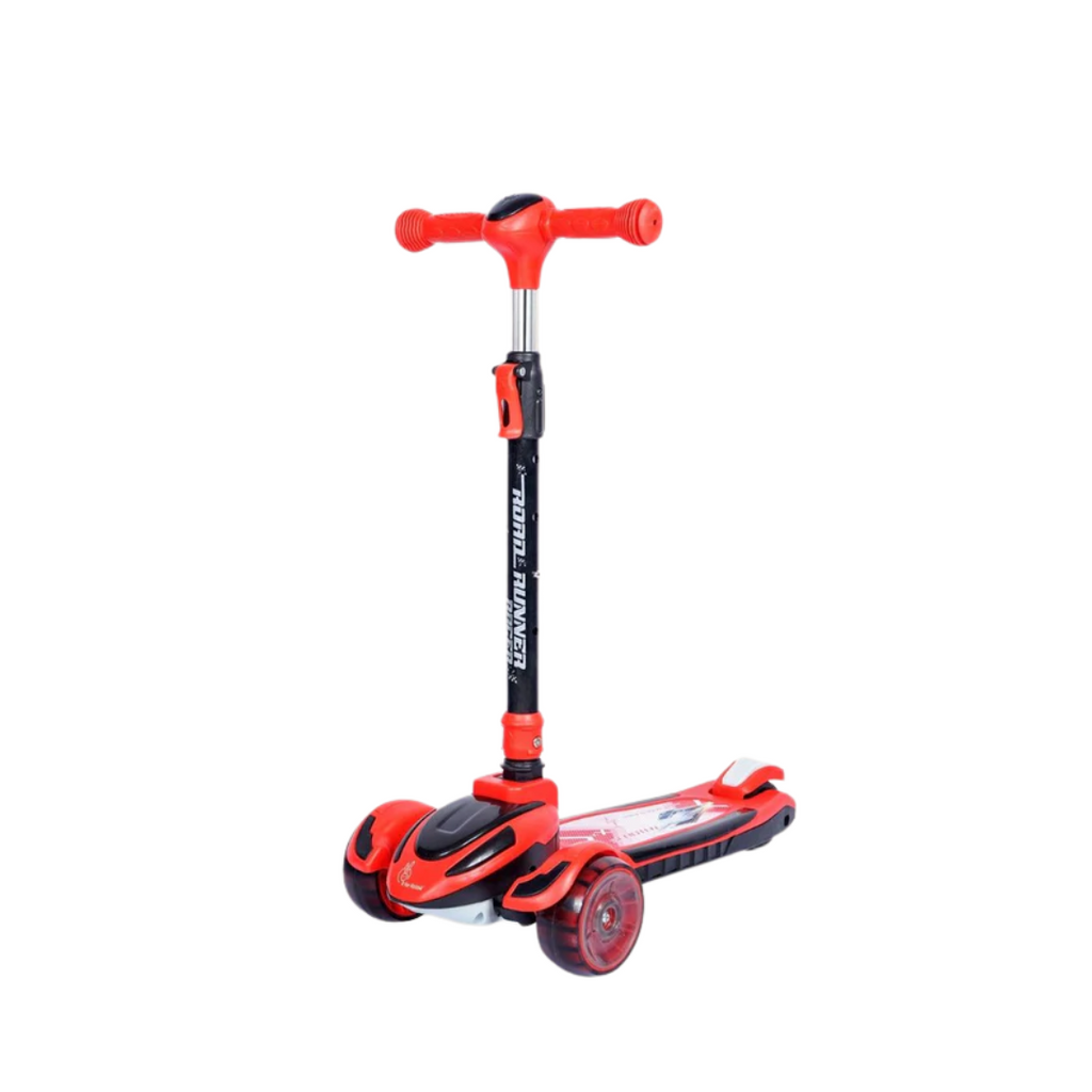 R For Rabbit Road Runner Racer Scooter - PU LED Wheels, 4 Level Height Adjustment, Red Black