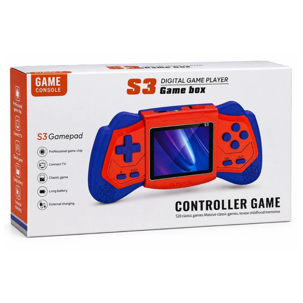 S3 Digital Game Player with 520 Classic Games, TV Support & Gamepad