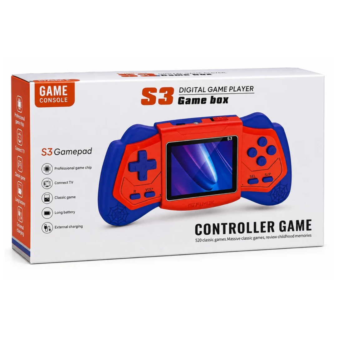 S3 Digital Game Player with 520 Classic Games, TV Support & Gamepad