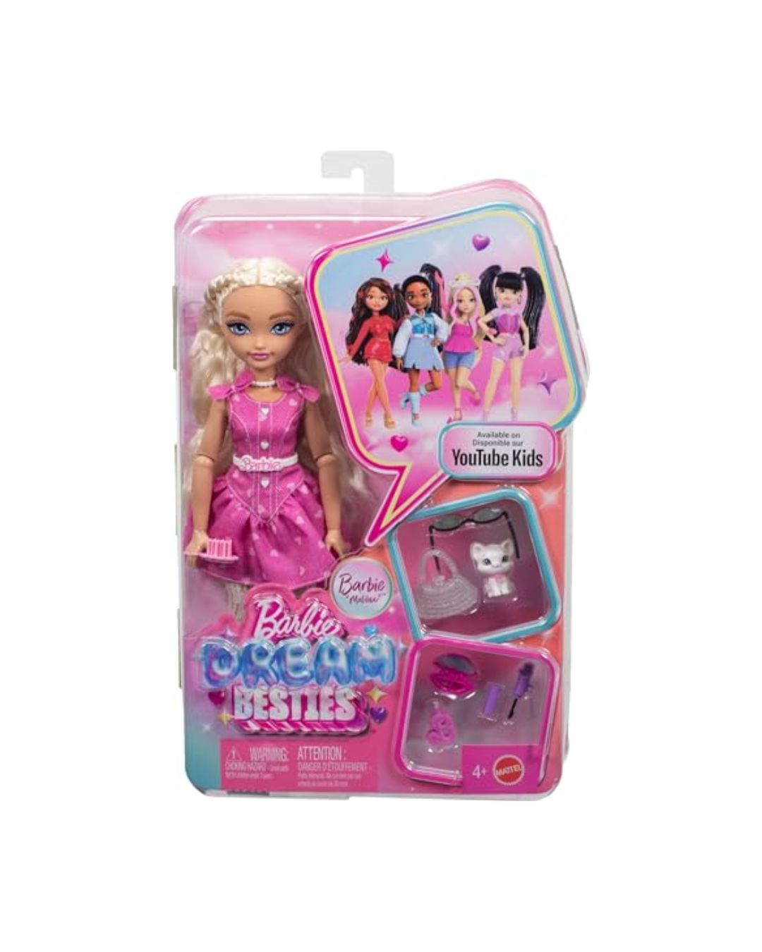 Mattel Barbie Dream Besties Barbie Malibu Doll & Accessories, Posable Fashion Doll & Themed Pieces