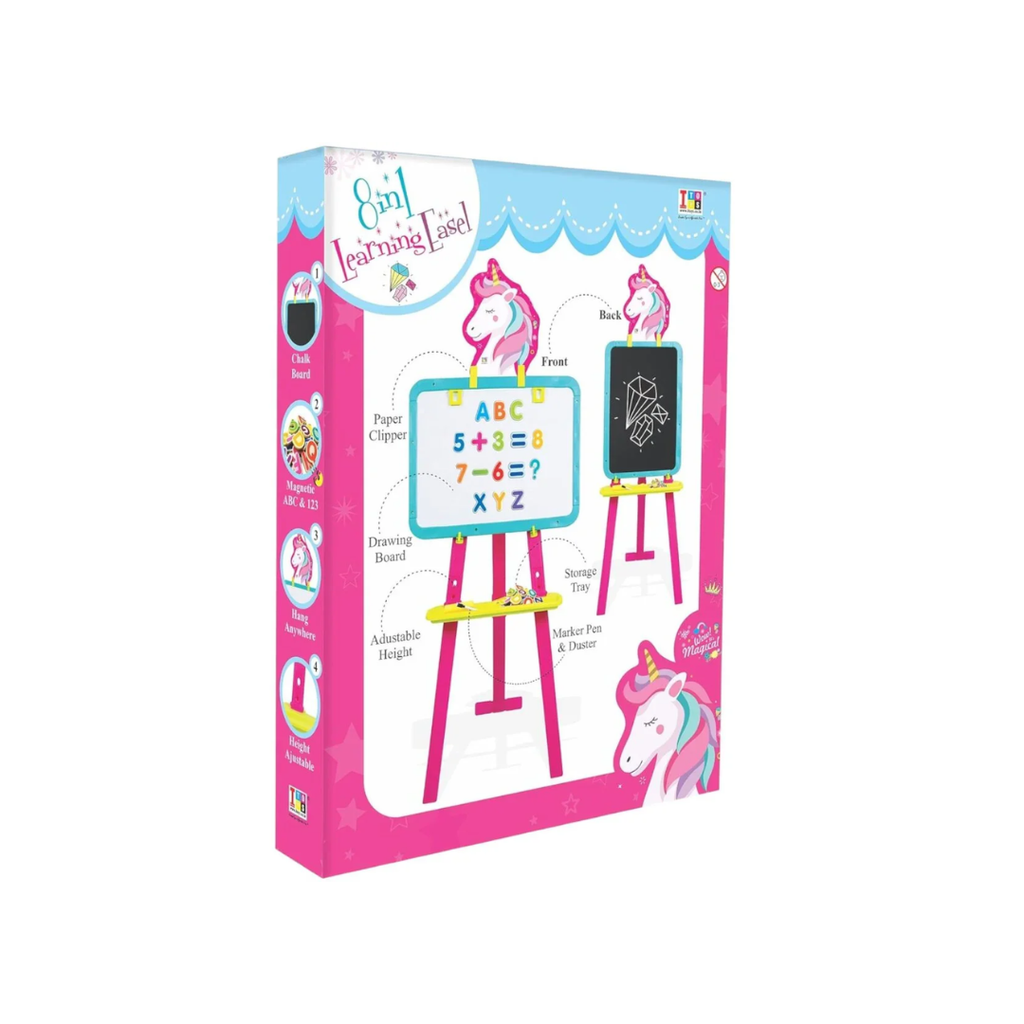 Itoys 8-in-1 Easel Board Magnetic Writing and Learning Activity Board
