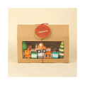 Playblox 'Township' Wooden Vehicle Playset – Mini City Cars & Construction Trucks Toy Set in Interactive House Display Box