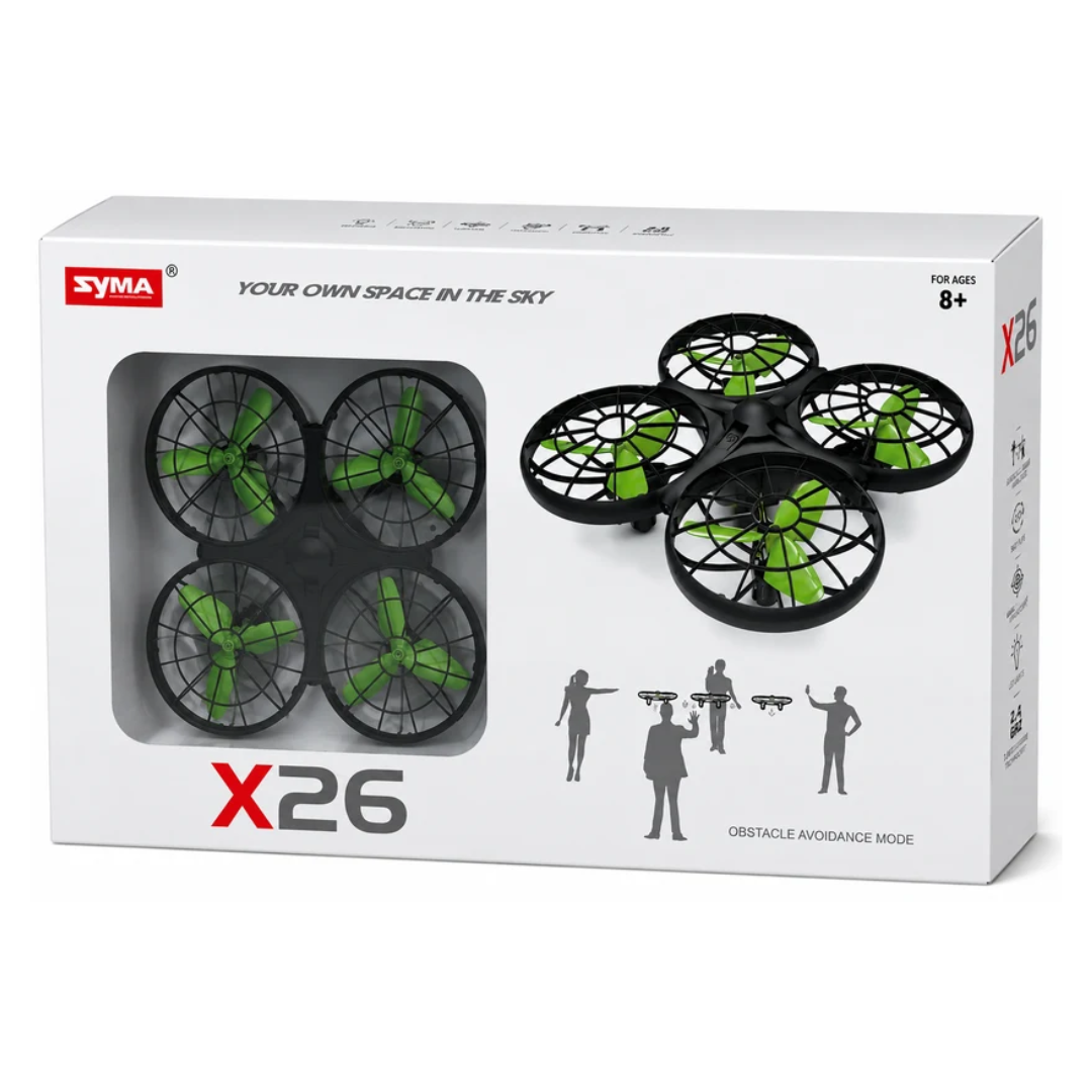 SYMA X26 Mini RC Drone with Obstacle Avoidance, Auto Hover & 360° Flips – 2.4GHz | 8+ Years