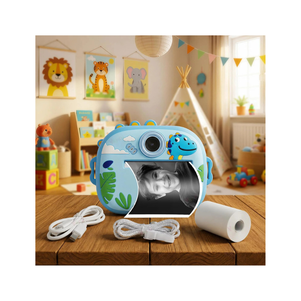Rainbow Toys Instant Print Camera for Kids 1080P HD Digital Camera with Video Recording, Built-in Printer Assorted Color