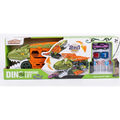Dino Parking Lot 2-in-1 Transforming Dinosaur Car Carrier Truck Playset with Alloy Cars