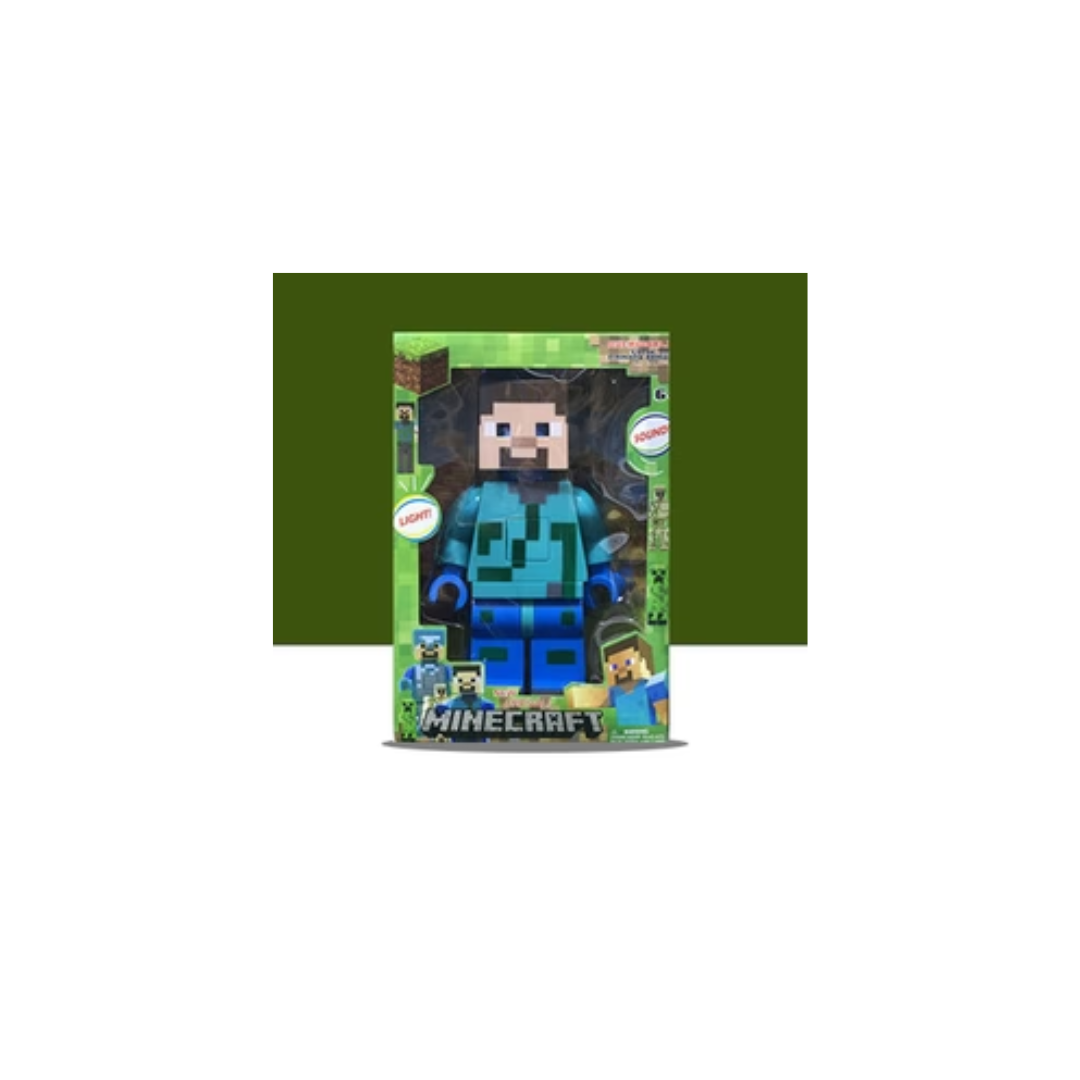 Mine craft Steve diamond armour light and sound figure