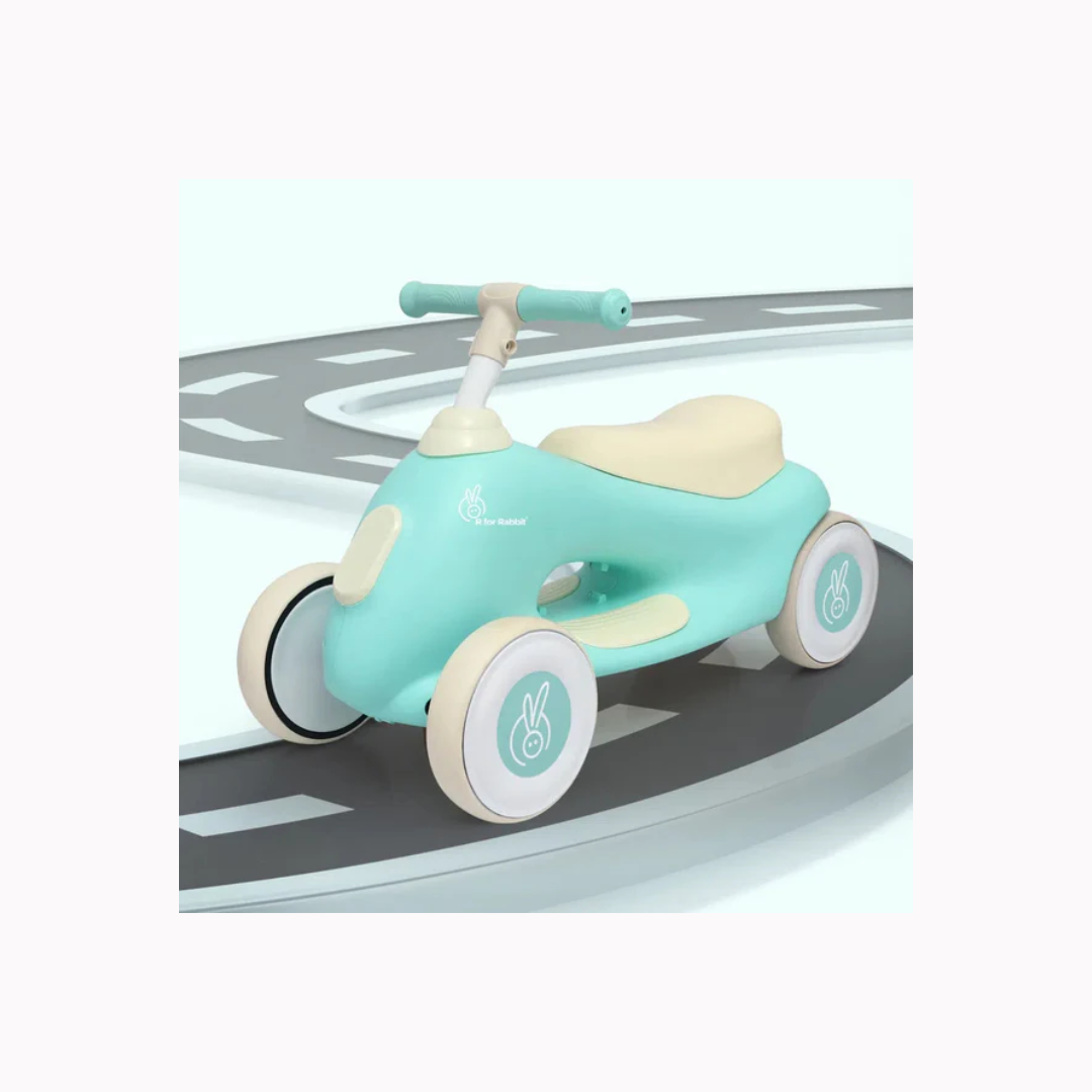 R for Rabbit Speedster Zoomy Push Ride on Car  Blue Grey