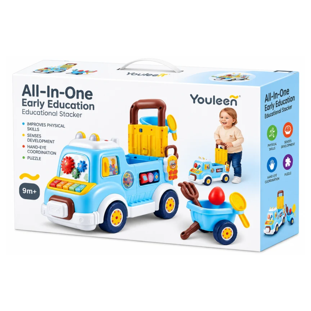 Youleen All-in-One Early Education Activity Stroller & Ride-On Car Play Set – 9M+