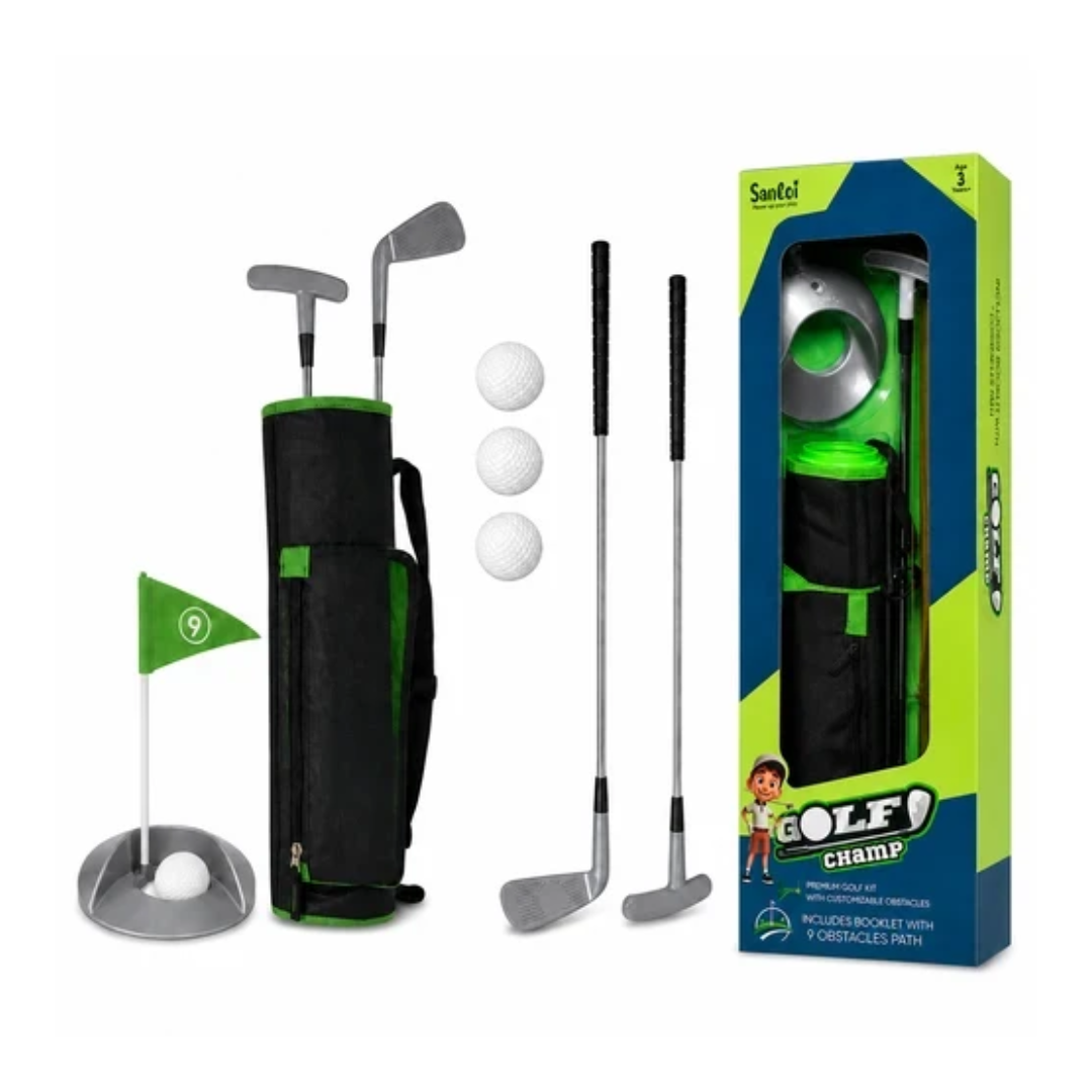 Santoi Golf Champ Complete Kids Golf Set with 2 Clubs, Balls, Flag & Carry Bag