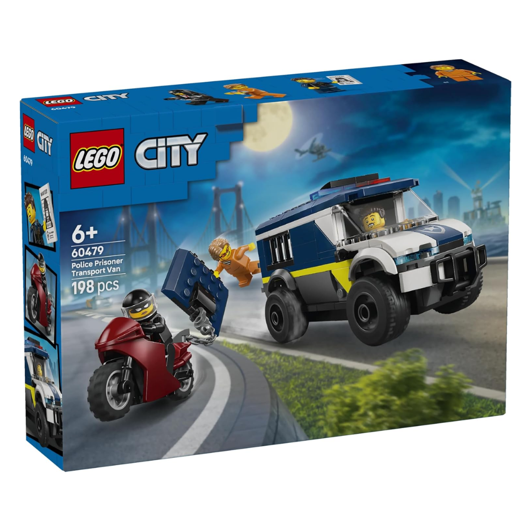 LEGO City Police Prisoner Transport Van 60479 – 198 Pieces | Police Vehicle Building Set for Kids Ages 6+