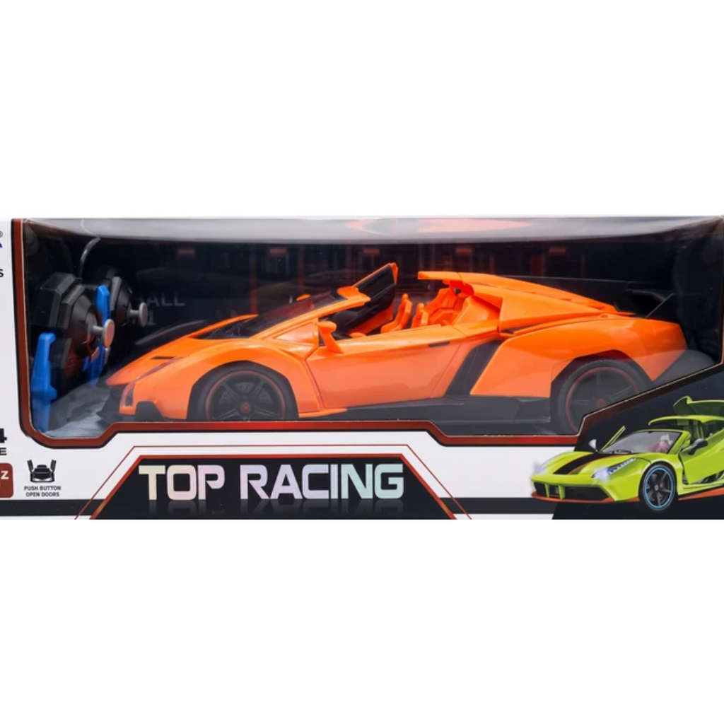 Rainbow Toys 1:14 Scale Top Racing Remote Control Sports Car – 27MHz RC Car with Push-Button Doors