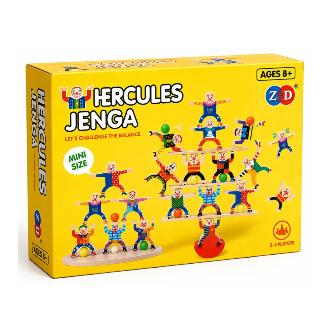 Hercules Jenga Mini Balance Stacking Game Educational Family Board Game 2-4 Players