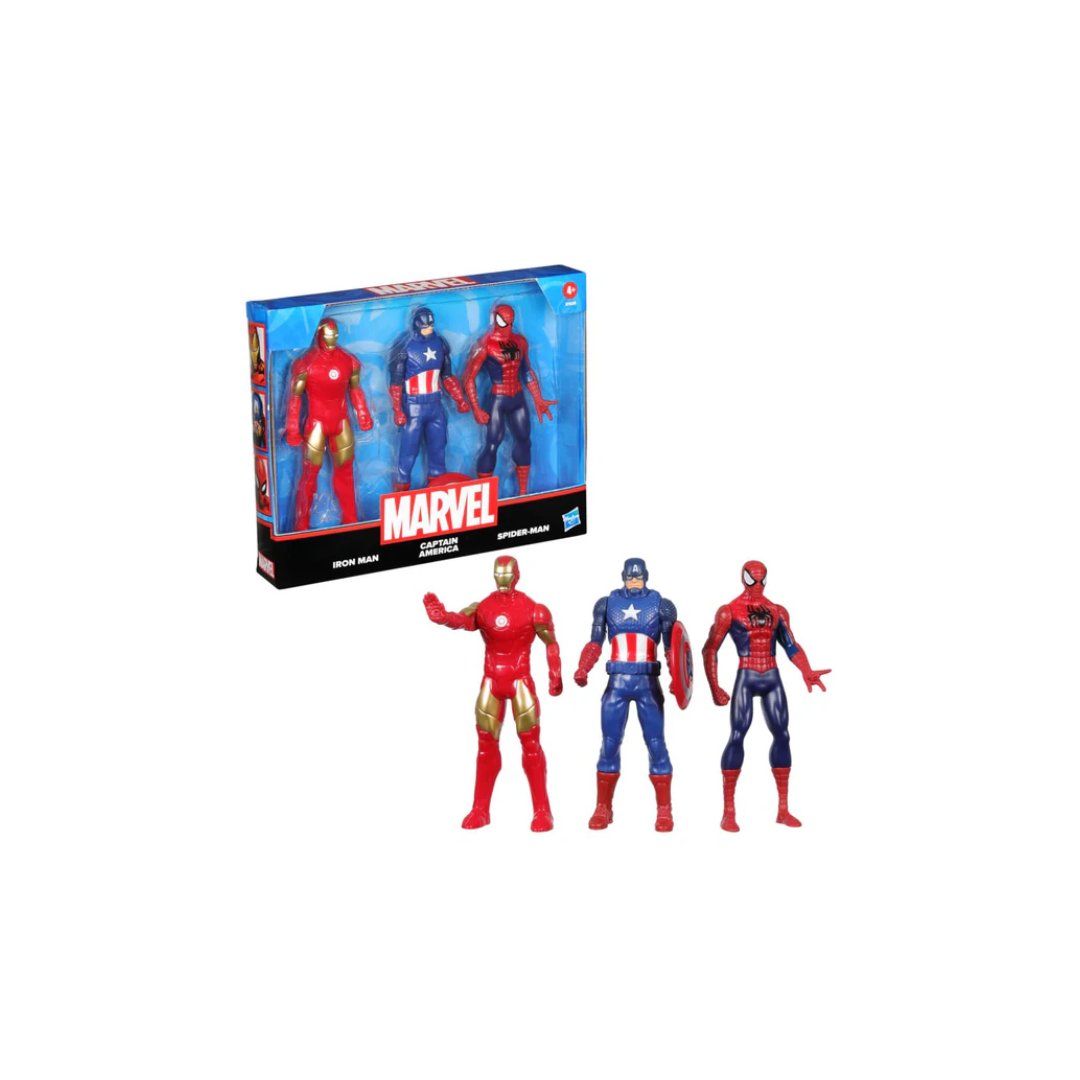 Hasbro  Marvel 6-Inch 3 Pack Set Including Iron Man, Captain America, and Spider-Man Action Figure, Super Hero Toys