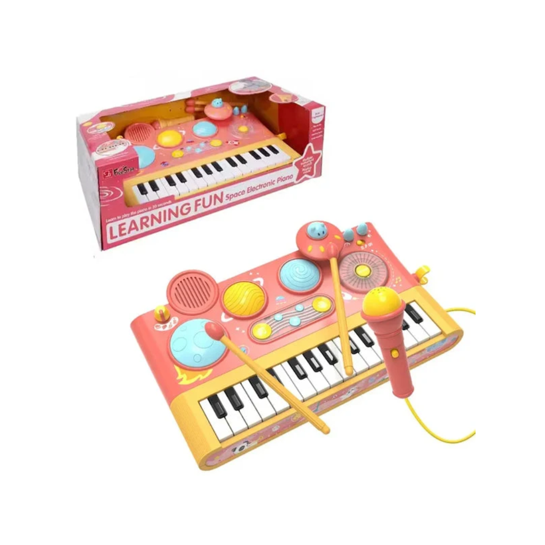 Early Learning Piano Keyboard Toy Infant Toys – Electronic Music Set with Microphone, Lights & Educational Modes