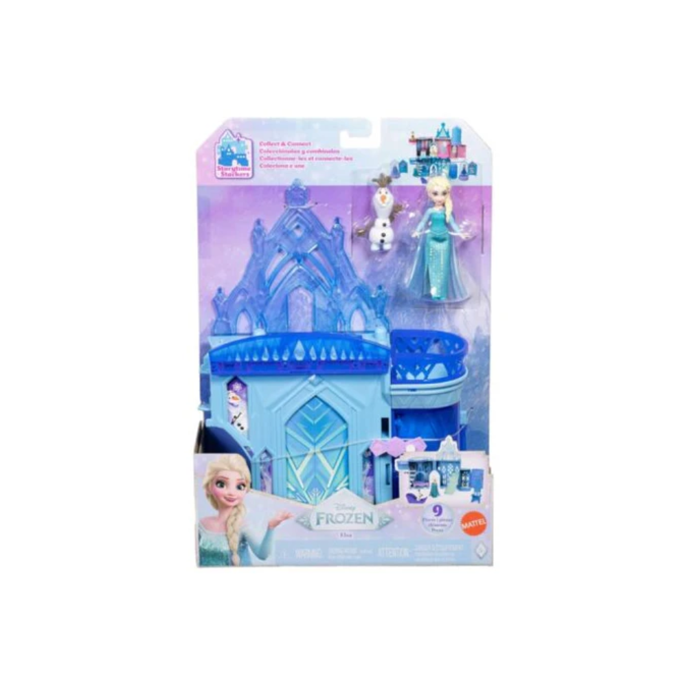 Mattel Disney Frozen Storytime Stackers Elsa Ice Palace  Stackable Castle Doll House with Small Doll