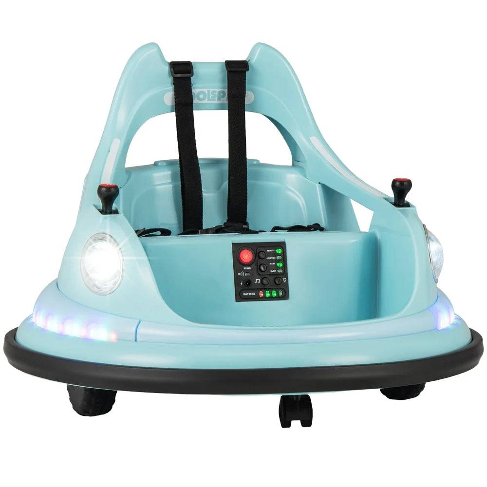 Emorted Bumper Car, 12V Electric Ride on Bumping Dash Car Blue