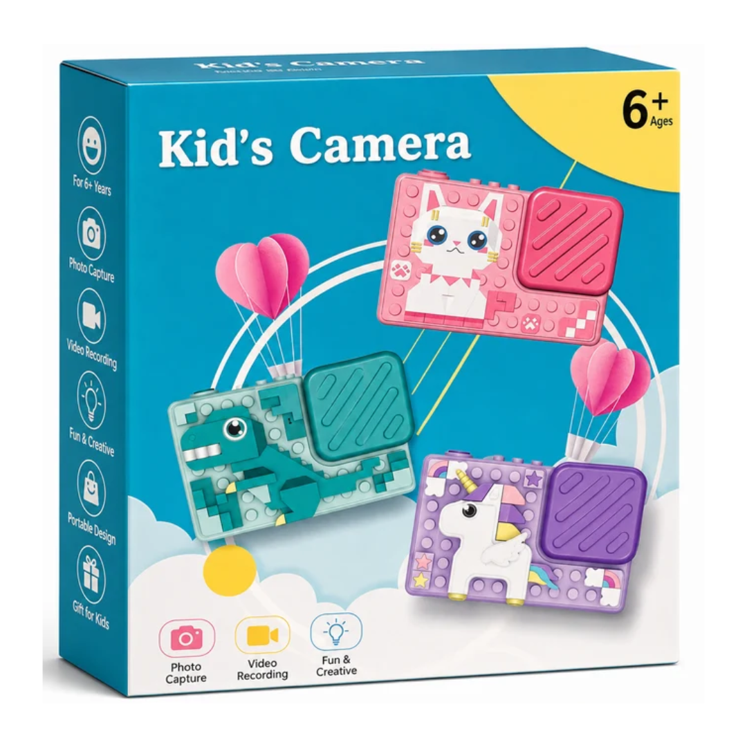 Kids Digital Camera – Creative Brick Style Camera Assorted Color